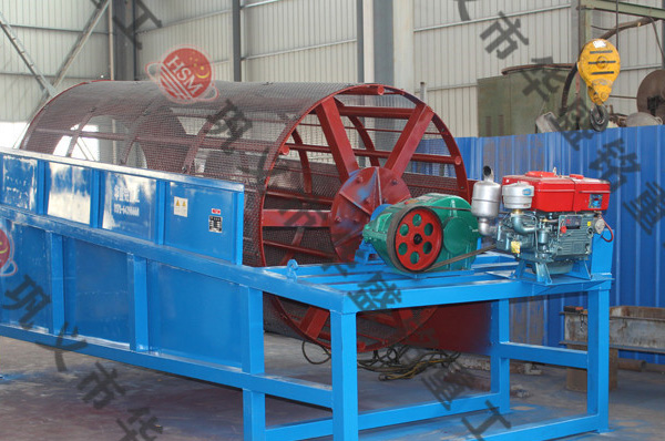 选金滚筒筛美国客户试机 鼎点娱乐重工